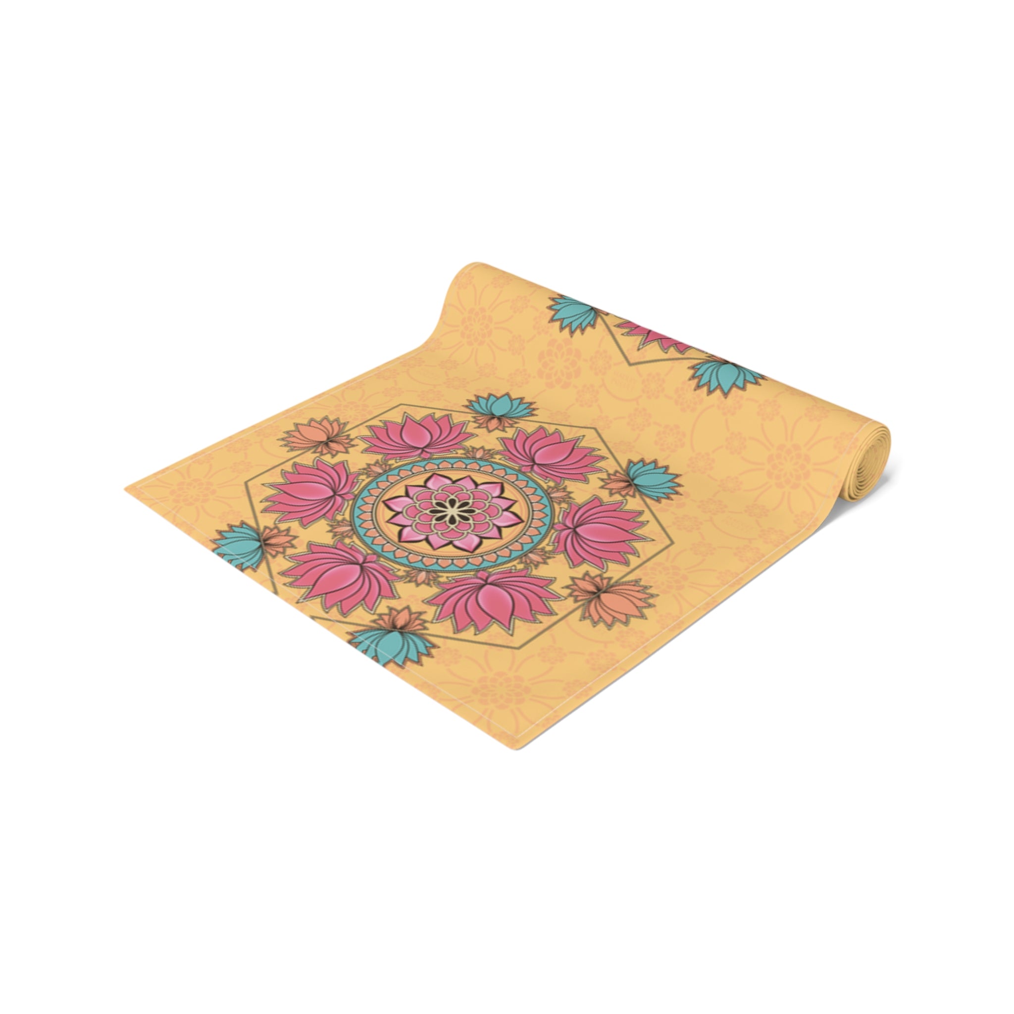 Tangerine Lotus Table Runner