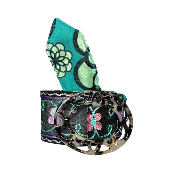 Hadley Poller Floral Belt Green Multi Floral Belt – Hadley Pollet main image 3