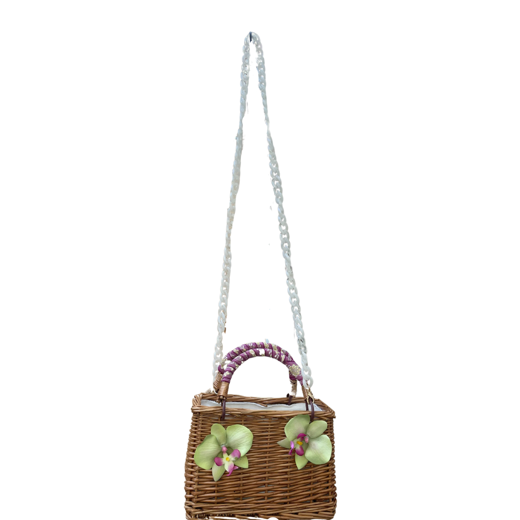 Orchid Straw Tote