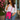 Pink Synch Crossbody with Blue Floral Embroidery