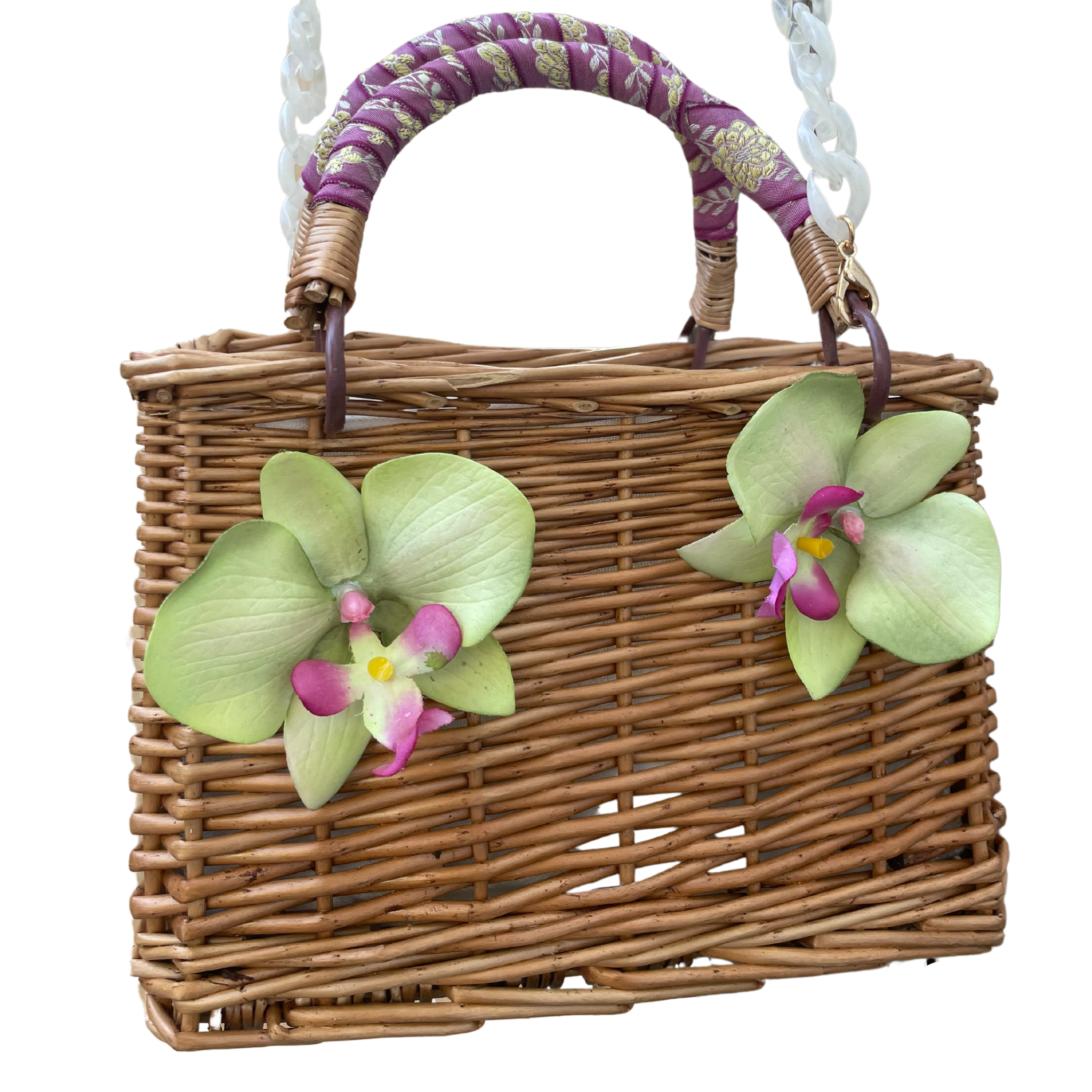 Orchid Straw Tote