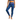 Cobalt Zinnia Oasis Leggings by Hadley Pollet with blue and teal floral print, worn by a model in a studio