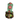 Emerald Bloom Zinnia Belt by Hadley Pollet, green with red zinnias and a tortoise buckle, rolled on a white background