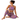 Model in a studio wearing the Garnet Stained Glass Athletic Crop Top and Leggings by Hadley Pollet in purple and yellow