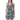 Green Navy Waves Zinnia Halter Tennis Dress by Hadley Pollet, navy and cream waves, green flowers, model in studio, front