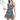 Green Navy Waves Zinnia Halter Tennis Dress by Hadley Pollet, navy waves with green flowers, model with racket in studio