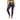 Lilac Zinnia Bubbles Leggings by Hadley Pollet with lilac and mint zinnias on black and a mint waistband, studio front view