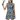 Navy Green Waves Zinnia Sleeveless Turtleneck Dress by Hadley Pollet, front view