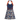 Navy Red Waves Zinnia Halter Tennis Dress by Hadley Pollet, back view