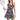 Model with a tennis racket in the Navy Red Waves Zinnia Halter Tennis Dress by Hadley Pollet, cream waves and red zinnias