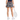 Back view of the Navy Waves Zinnia Tennis Skirt by Hadley Pollet with a striped waistband, worn by a model with a racket