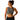 Smiling woman in the Peach Oasis Athletic Crop Top by Hadley Pollet with peach, teal and red florals on dark teal, studio