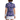 Back view of the Purple Wave Zinnia Tennis Polo by Hadley Pollet with a white tennis skirt, worn by a model in a studio