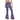 Purple Waves Zinnia Flare Leggings by Hadley Pollet, front view