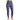 Purple Waves Zinnia High Waisted Leggings by Hadley Pollet with striped zinnia waistband, worn by a model in a studio