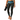 Model holding a yoga mat in the Sea Stained Glass Leggings by Hadley Pollet, blue waistband with black and tan florals